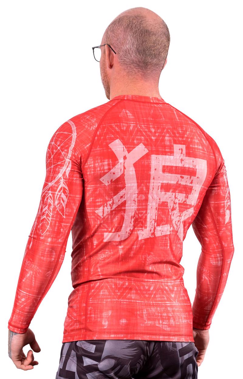 Okami wolf skull Rashguard - red